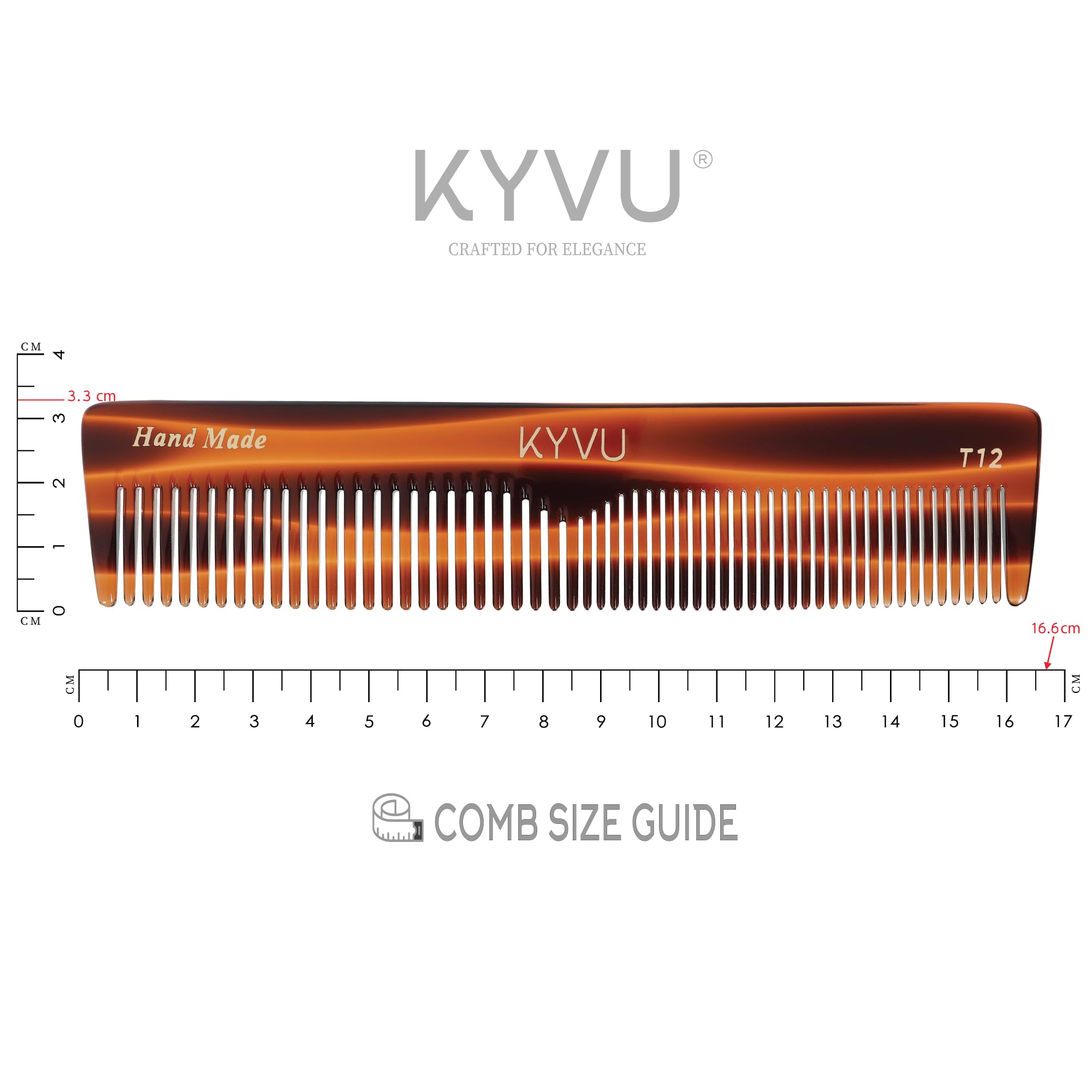 Handmade 16.6 cm Compact  Grooming Comb (T12)