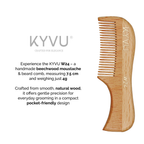 KYVU W24 beechwood moustache comb vertical 7.5cm 4g weight, compact pocket-friendly design