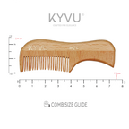 KYVU W24 beechwood moustache comb size guide 7.5cm length 2.4cm width
