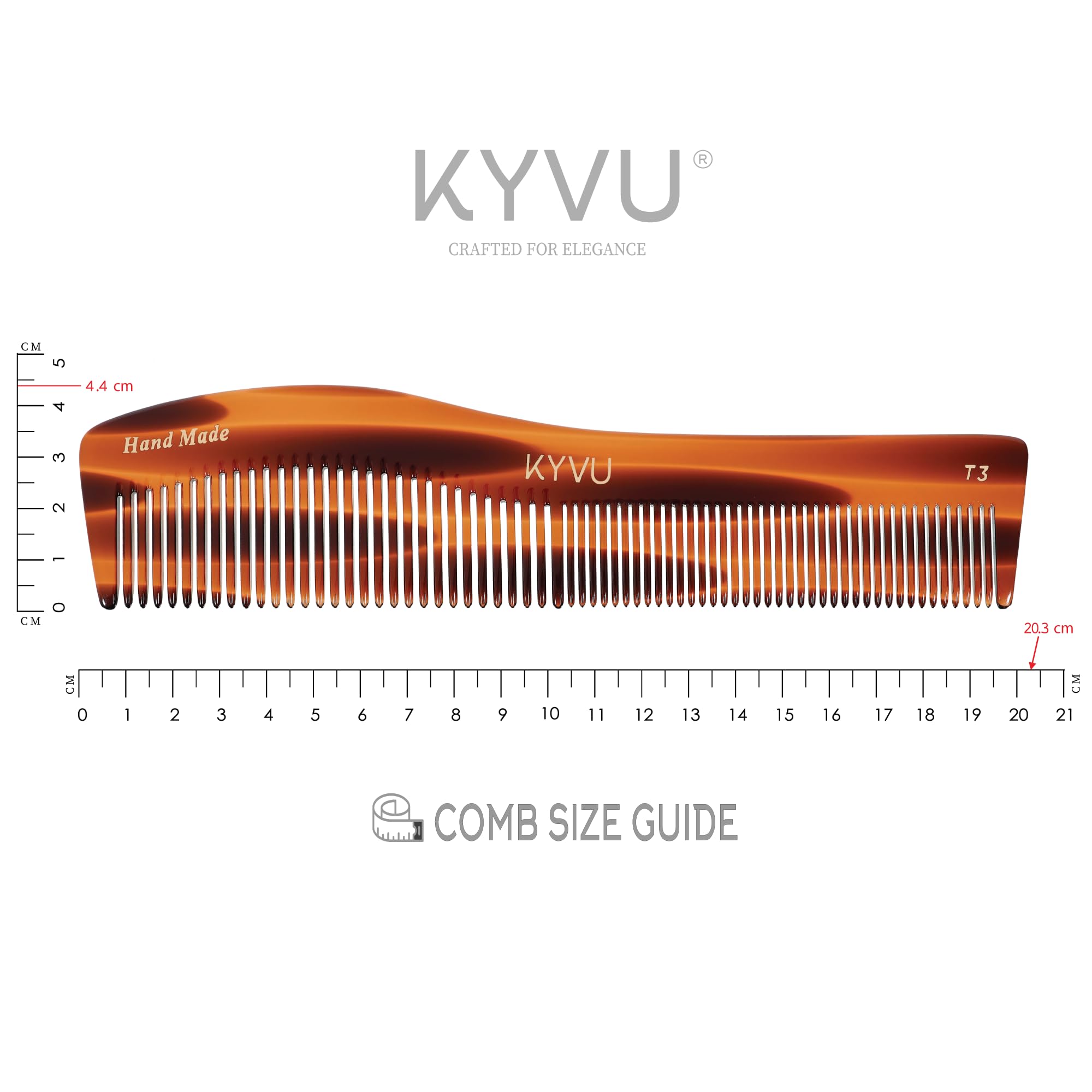 Handmade 20.3 cm Grooming & Styling Comb (T3)