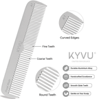 A1 aluminium comb teeth detail — coarse wider-spaced teeth on one half, fine closely-spaced teeth on the other