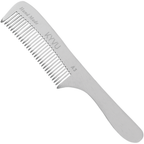 KYVU A3 handmade metal coarse-tooth comb with handle in anodized aluminium, for thick and curly hair