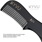 KYVU B24 cellulose acetate close-up showing smooth glossy black finish