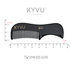 KYVU B24 black beard and moustache comb specifications — 7.5 cm, 5 g, cellulose acetate, fine teeth