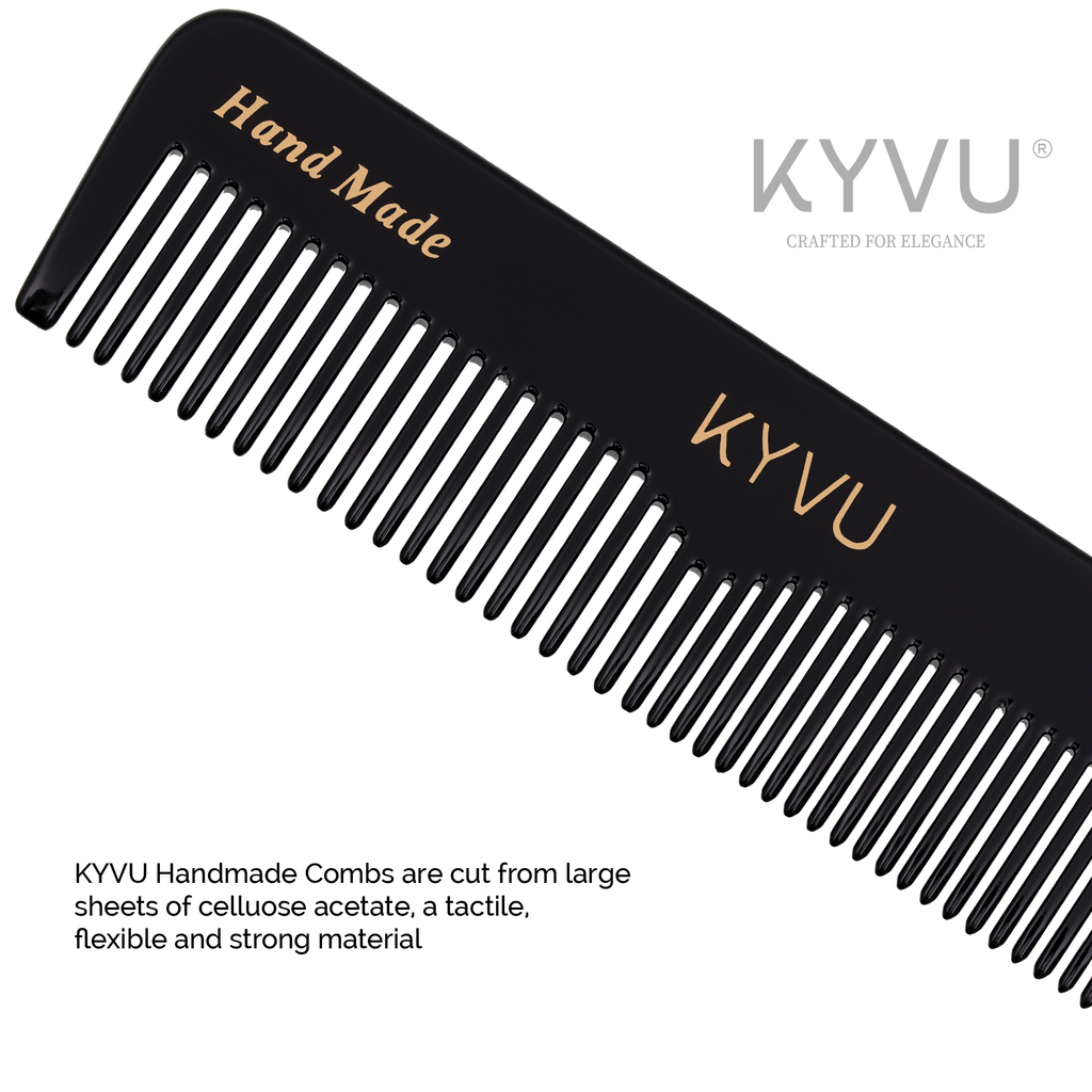 KYVU B4 cellulose acetate close-up showing smooth glossy black finish