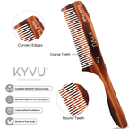 T19 acetate rake comb showing 29 medium-spaced teeth in a dense head with rounded tips