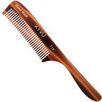 KYVU T19 handmade tortoiseshell rake comb with handle in cellulose acetate, for thick, wavy and curly hair