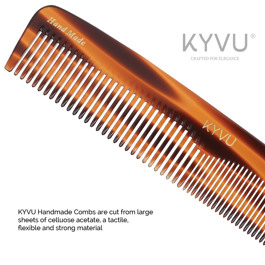 KYVU T2 cellulose acetate close-up showing warm mottled tortoiseshell pattern