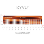 KYVU T4 tortoiseshell pocket comb specifications — 12.9 cm, 14 g, cellulose acetate, fine and coarse teeth
