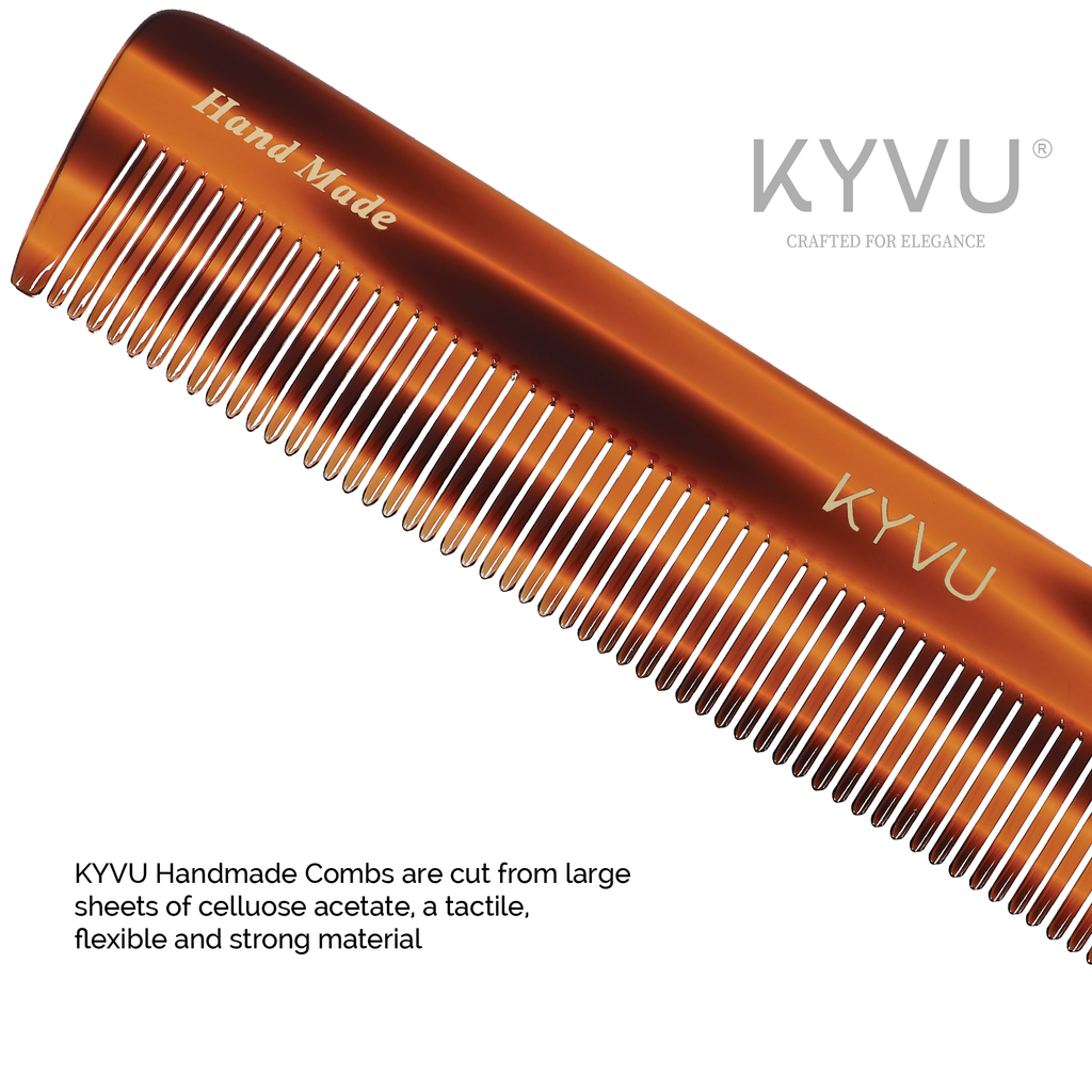 KYVU T9 cellulose acetate close-up showing warm mottled tortoiseshell pattern