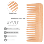 W22 steam beech comb showing wide-spaced teeth with hand-rounded tips
