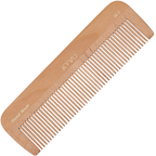 KYVU W3 handmade coarse-tooth wooden comb in steam beech, compact classic, for thick and textured hair