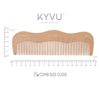 W4 wooden coarse-tooth comb size guide — 17.8 cm length, 5.6 cm width, 0.55 cm thickness
