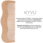W4 steam beech coarse-tooth comb specifications — 17.8 cm, 25 g, wide-spaced coarse teeth, for thick and curly hair